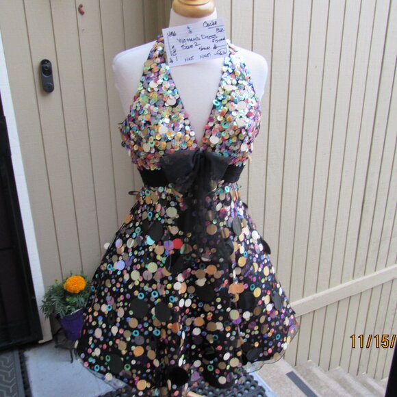 #486 NEW WOMEN'S SPARKLE PARTY DRESS BY CACHE (SIZE 2) - Picture 4 of 5